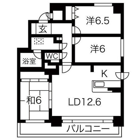 ＭＡＮＳＩＯＮ　ＫＵＲＯＤＡ山鼻19条Ⅱの物件間取画像